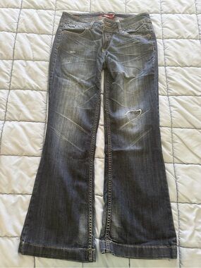 Vigold Dark Blue Faded Flare Jeans